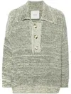 Nanushka Mélange Wool-blend Polo Top In Neutrals