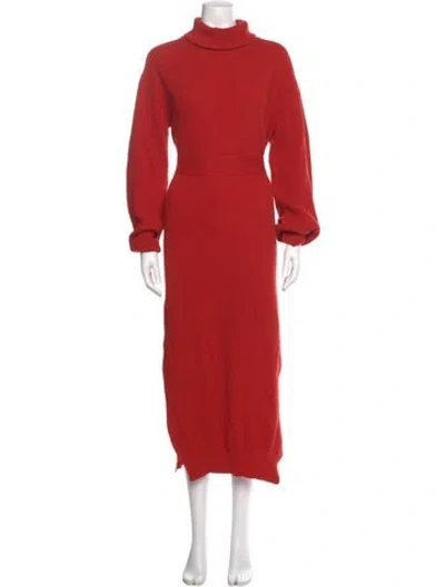 Pre-owned Nanushka Merino Wool Long Dress In Red