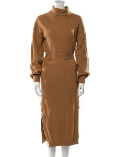 Pre-owned Nanushka Merino Wool Midi Length Dress In Neutral