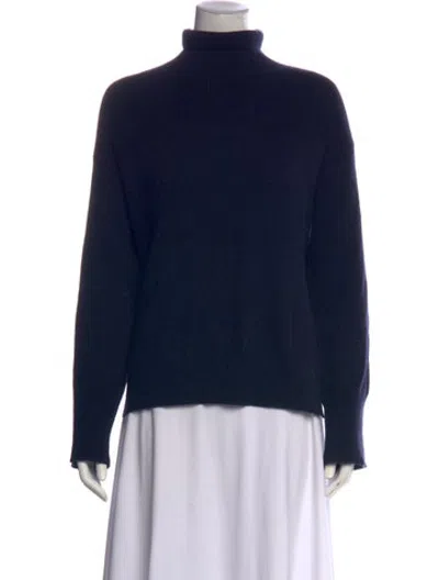 Pre-owned Nanushka Merino Wool Mock Neck Sweater In Blue