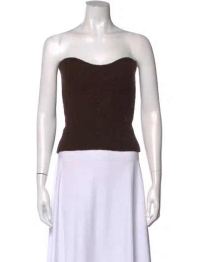 Pre-owned Nanushka Merino Wool Strapless Top In Blue
