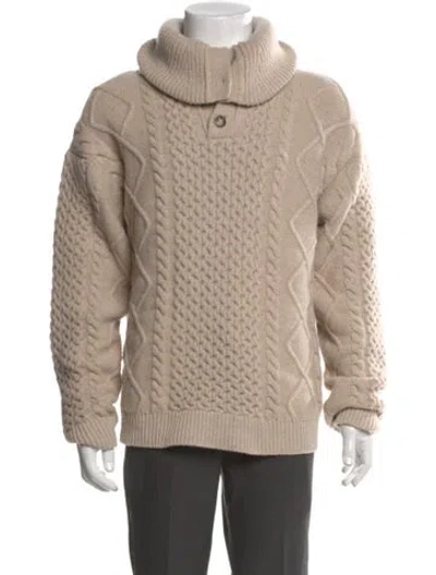 Pre-owned Nanushka Merino Wool Turtleneck Pullover In Neutral