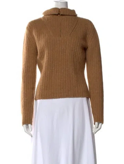 Pre-owned Nanushka Merino Wool Turtleneck Sweater In Brown