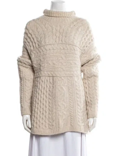 Pre-owned Nanushka Merino Wool Turtleneck Sweater In Neutrals