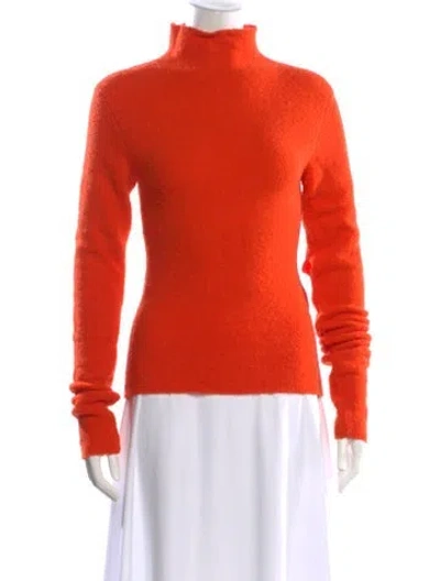 Pre-owned Nanushka Merino Wool Turtleneck Sweater In Orange