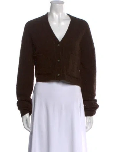 Pre-owned Nanushka Merino Wool V-neck Sweater In Brown