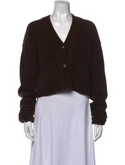 Pre-owned Nanushka Merino Wool V-neck Sweater In Brown