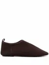 Nanushka Mesh-knit Loafers In Brown