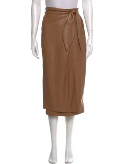 Pre-owned Nanushka Midi Length Skirt In Brown