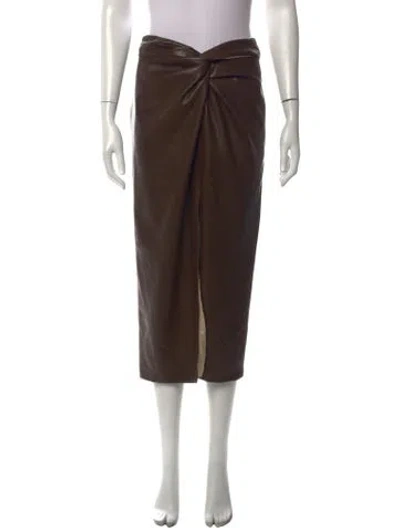 Pre-owned Nanushka Midi Length Skirt In Brown
