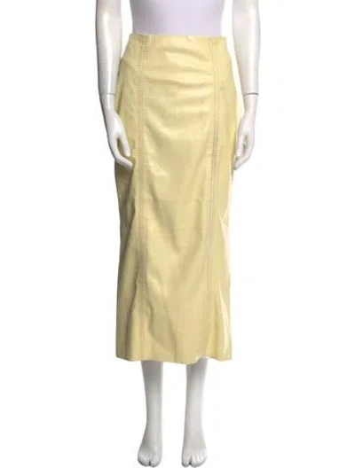 Pre-owned Nanushka Midi Length Skirt In Yellow