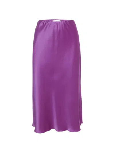 Pre-owned Nanushka Midi Satin Skirt In Purple