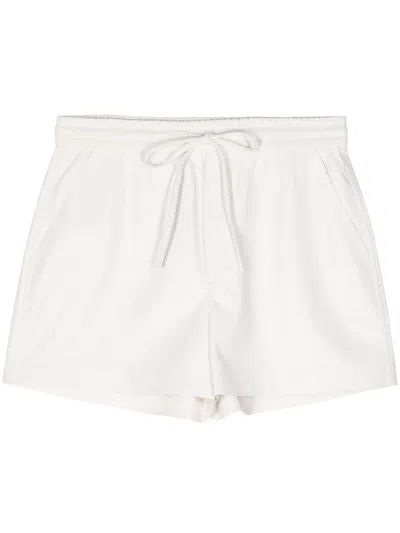Nanushka Mil Faux-leather Shorts In White