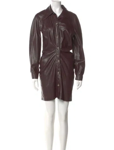 Pre-owned Nanushka Mini Dress In Burgundy
