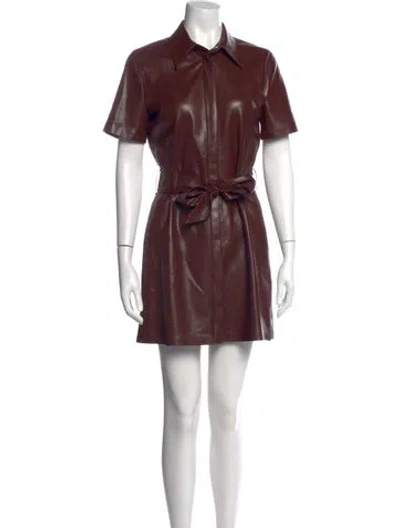 Pre-owned Nanushka Mini Dress In Burgundy