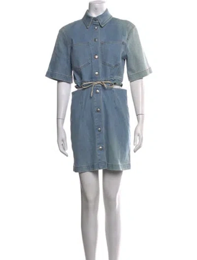 Pre-owned Nanushka Mini Dress W/ Tags In Blue