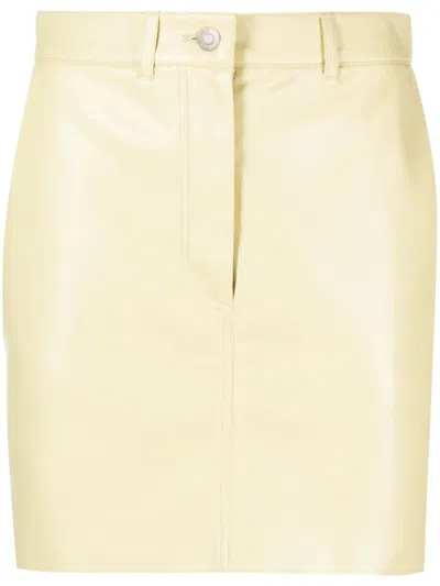 Nanushka Miray Faux-leather Mini Skirt In Yellow