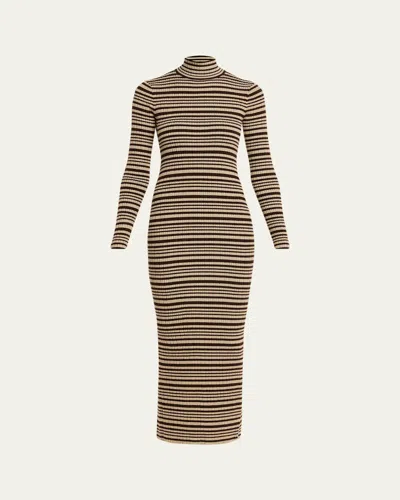 Nanushka Mirell Striped Knit Midi Dress In Multi