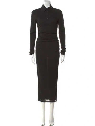 Pre-owned Nanushka Mock Neck Long Dress In Black