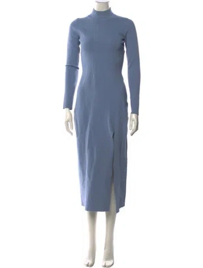 Pre-owned Nanushka Mock Neck Long Dress In Blue