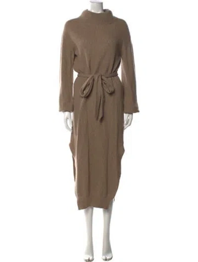 Pre-owned Nanushka Mock Neck Long Dress In Brown