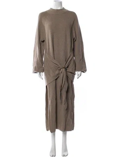 Pre-owned Nanushka Mock Neck Long Dress W/ Tags In Neutrals