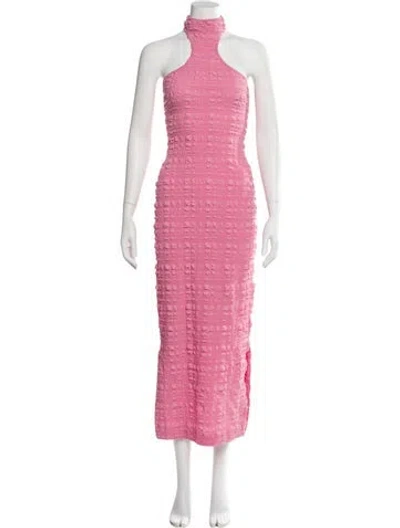 Pre-owned Nanushka Mock Neck Long Dress W/ Tags In Pink
