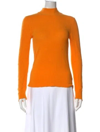 Pre-owned Nanushka Mock Neck Long Sleeve Top In Orange