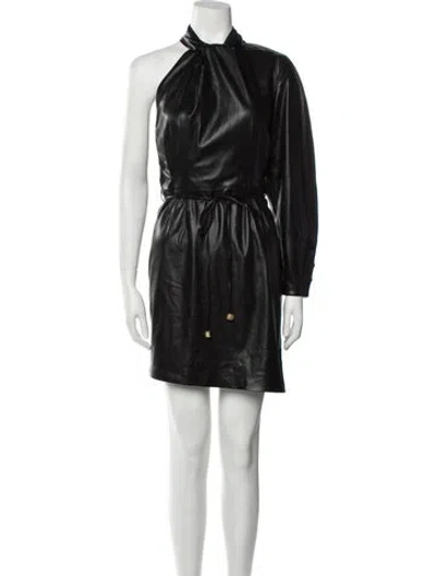 Pre-owned Nanushka Mock Neck Mini Dress In Black