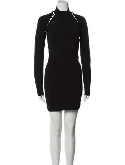 Pre-owned Nanushka Mock Neck Mini Dress In Black