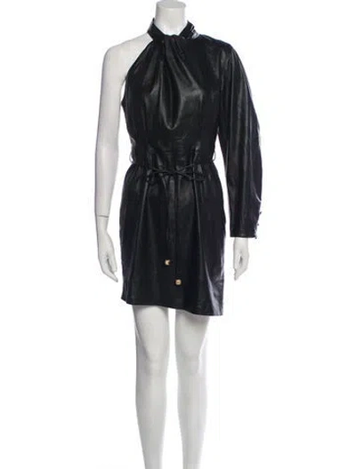 Pre-owned Nanushka Mock Neck Mini Dress In Black