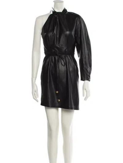 Pre-owned Nanushka Mock Neck Mini Dress In Black