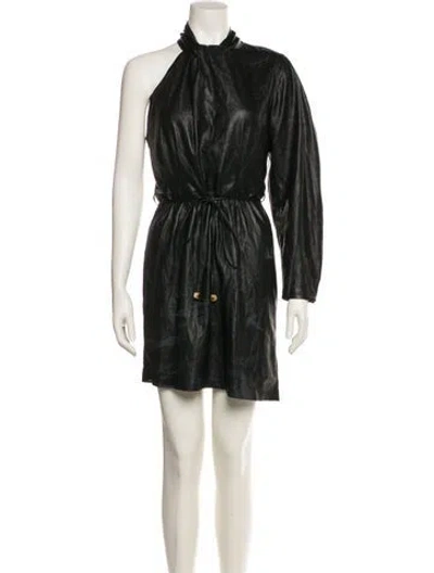 Pre-owned Nanushka Mock Neck Mini Dress In Black