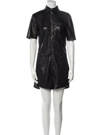 Pre-owned Nanushka Mock Neck Romper In Black