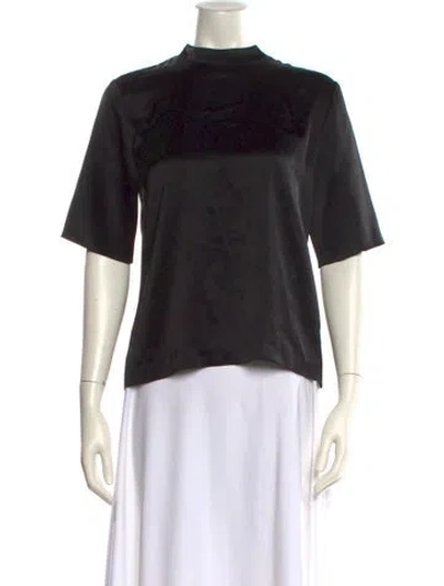 Pre-owned Nanushka Mock Neck Short Sleeve Top In Black
