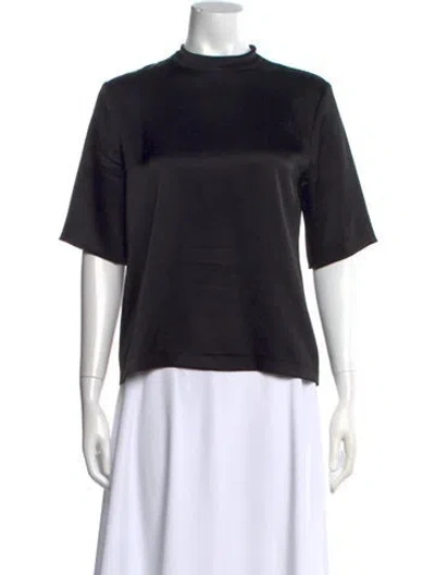 Pre-owned Nanushka Mock Neck Short Sleeve Top In Black