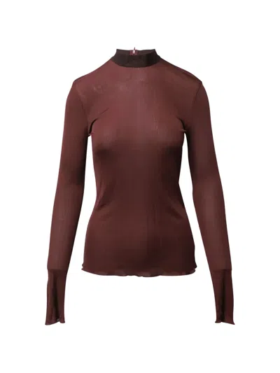 Pre-owned Nanushka Mock-neck T-shirt In Brown