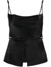 Nanushka Modular Peplum-waist Satin Tank Top In Schwarz