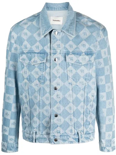 Nanushka Trucker Denim Jacket In Blue