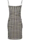 Nanushka Monogram-print Minidress In Neutrals
