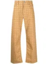 Nanushka Monogram-print Straight-leg Trousers In Neutrals