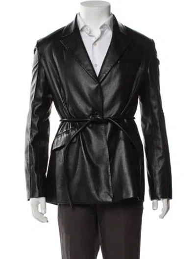 Pre-owned Nanushka Moto Jacket In Black