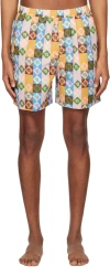 Nanushka Multicolor Kenan Swim Shorts In Diamond Check Mulitc