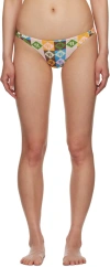 Nanushka Multicolor Ylva Bikini Bottoms In Diamond Check Multi