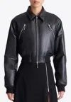 Nanushka Myrto Cropped Leather Jacket In Black