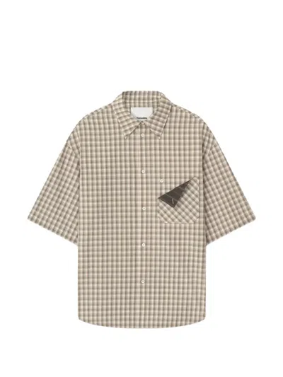 Nanushka Nahui Chest-pocket Checked Shirt In Brown