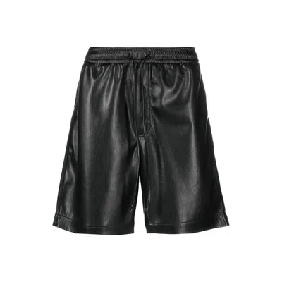 Nanushka Doxxi Vegan Leather Bermuda Shorts In Black