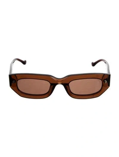 Pre-owned Nanushka Narrow Tinted Sunglasses In Brown