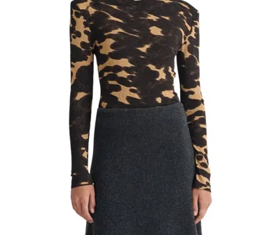 Nanushka Nayeli Turtleneck Top In Midnight Mocha Apricot In Black