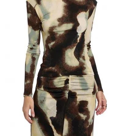 Nanushka Nayeli Turtleneck Top In Watercolor Sage In Multi